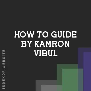 How to Guide by Kamron Vibul | Indexof
