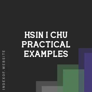 Hsin-i Chu Practical Examples | Indexof