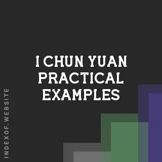 I-chun Yuan Practical Examples | Indexof