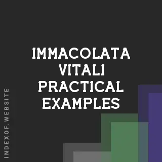 Immacolata Vitali Practical Examples | Indexof