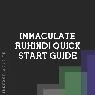 Immaculate Ruhindi Quick Start Guide | Indexof