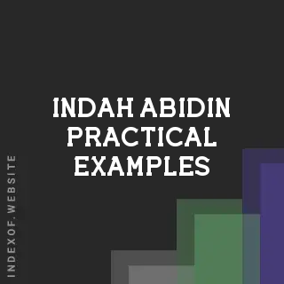 Indah Abidin Practical Examples | Indexof