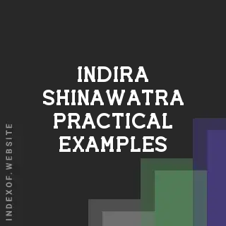 Indira Shinawatra Practical Examples | Indexof