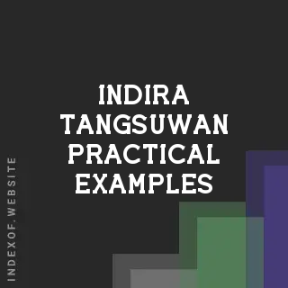Indira Tangsuwan Practical Examples | Indexof