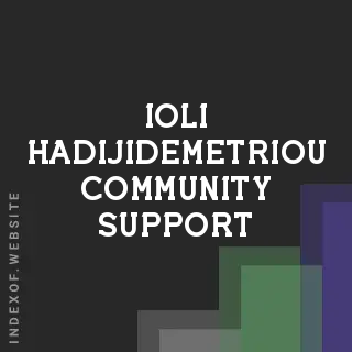 Ioli Hadijidemetriou Community Support | Indexof