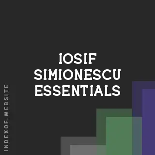 Iosif Simionescu Essentials | Indexof