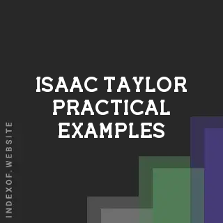 Isaac Taylor Practical Examples | Indexof