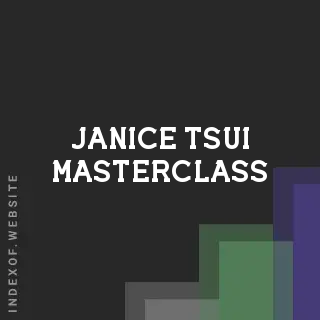 Janice Tsui Masterclass | Indexof