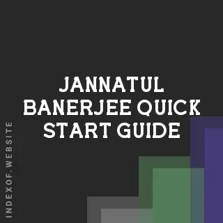 Jannatul Banerjee Quick Start Guide | Indexof