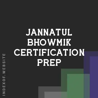 Jannatul Bhowmik Certification Prep | Indexof