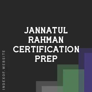 Jannatul Rahman Certification Prep | Indexof