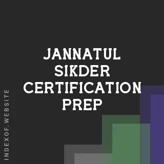 Jannatul Sikder Certification Prep | Indexof