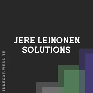 Jere Leinonen Solutions | Indexof
