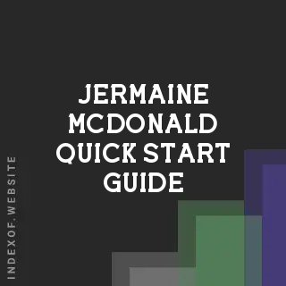 Jermaine McDonald Quick Start Guide | Indexof