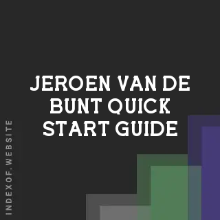 Jeroen van de Bunt Quick Start Guide | Indexof