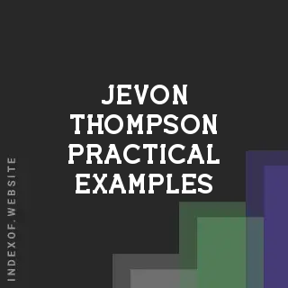 Jevon Thompson Practical Examples | Indexof