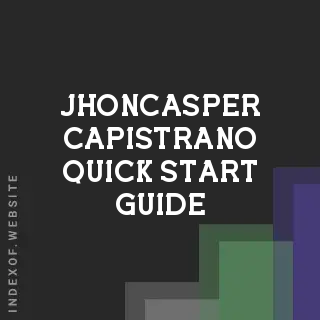 Jhoncasper Capistrano Quick Start Guide | Indexof