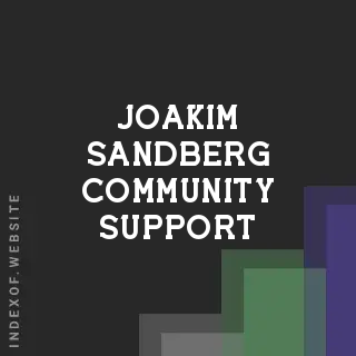 Joakim Sandberg Community Support | Indexof