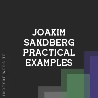 Joakim Sandberg Practical Examples | Indexof