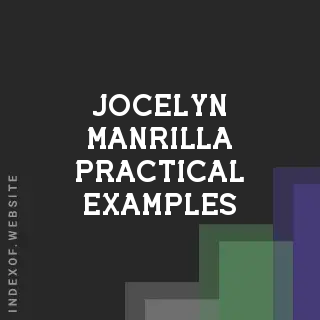 Jocelyn Manrilla Practical Examples | Indexof