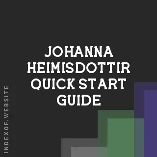 Johanna Heimisdottir Quick Start Guide | Indexof