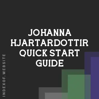 Johanna Hjartardottir Quick Start Guide | Indexof