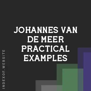 Johannes van de Meer Practical Examples | Indexof
