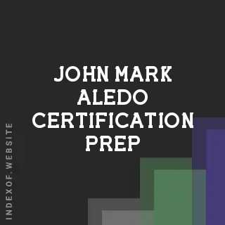 John Mark Aledo Certification Prep | Indexof