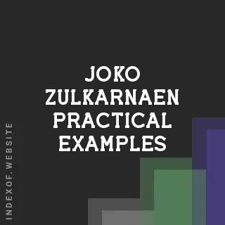 Joko Zulkarnaen Practical Examples | Indexof