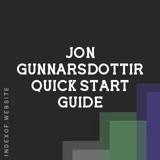 Jon Gunnarsdottir Quick Start Guide | Indexof