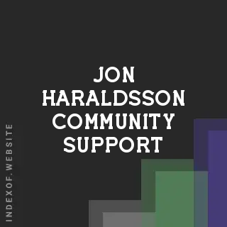Jon Haraldsson Community Support | Indexof