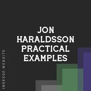 Jon Haraldsson Practical Examples | Indexof