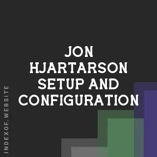 Jon Hjartarson Setup and Configuration | Indexof