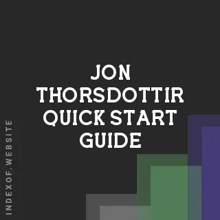 Jon Thorsdottir Quick Start Guide | Indexof