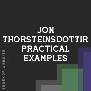 Jon Thorsteinsdottir Practical Examples | Indexof