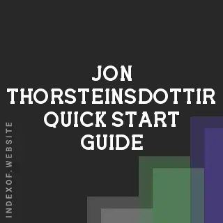 Jon Thorsteinsdottir Quick Start Guide | Indexof