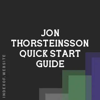 Jon Thorsteinsson Quick Start Guide | Indexof