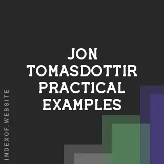 Jon Tomasdottir Practical Examples | Indexof