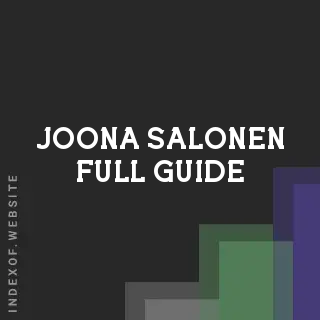 Joona Salonen Full Guide | Indexof