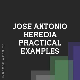 Jose Antonio Heredia Practical Examples | Indexof