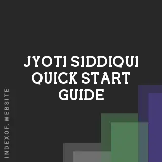 Jyoti Siddiqui Quick Start Guide | Indexof