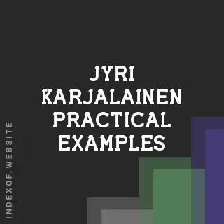 Jyri Karjalainen Practical Examples | Indexof