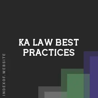 Ka Law Best Practices | Indexof