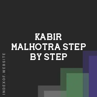Kabir Malhotra Step-by-Step | Indexof
