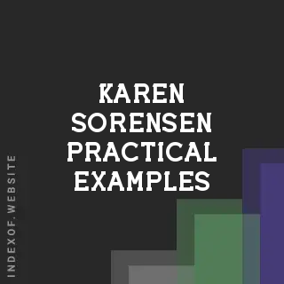 Karen Sorensen Practical Examples | Indexof
