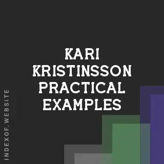 Kari Kristinsson Practical Examples | Indexof