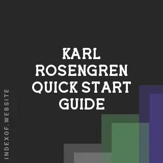 Karl Rosengren Quick Start Guide | Indexof