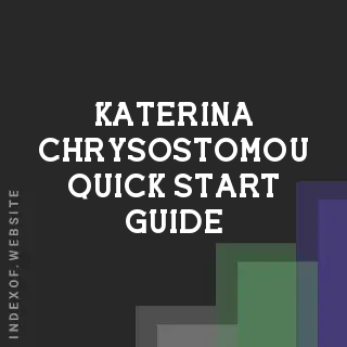 Katerina Chrysostomou Quick Start Guide | Indexof