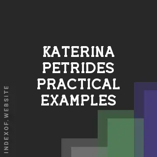 Katerina Petrides Practical Examples | Indexof