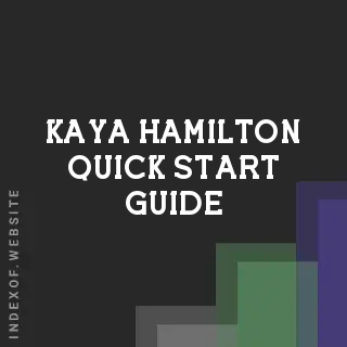Kaya Hamilton Quick Start Guide | Indexof